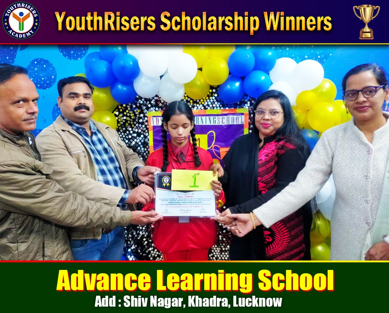 1st Winner Miss Iqra Fatima-| Advance Learning School, Shiv Nagar, Khadra, Lucknow