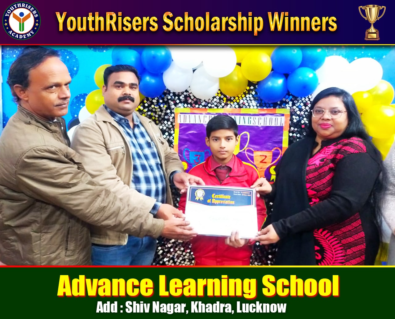 4th Winner Mr Mohd Masud Raza khan | Advance Learning School, Shiv Nagar, Khadra, Lucknow