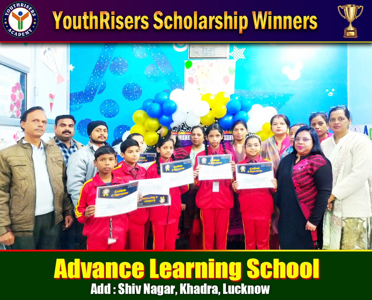 Congratulations! to all Winners | Genius Scholarship Exam | 24 December 2023 | Advance Learning School, Shiv Nagar, Khadra, Lucknow