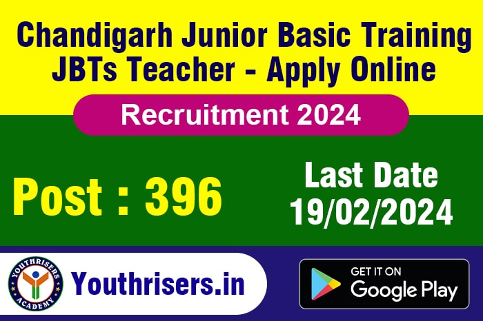 Chandigarh Junior Basic Training JBTs Teacher Recruitment 2024 Apply Online for 396 Post